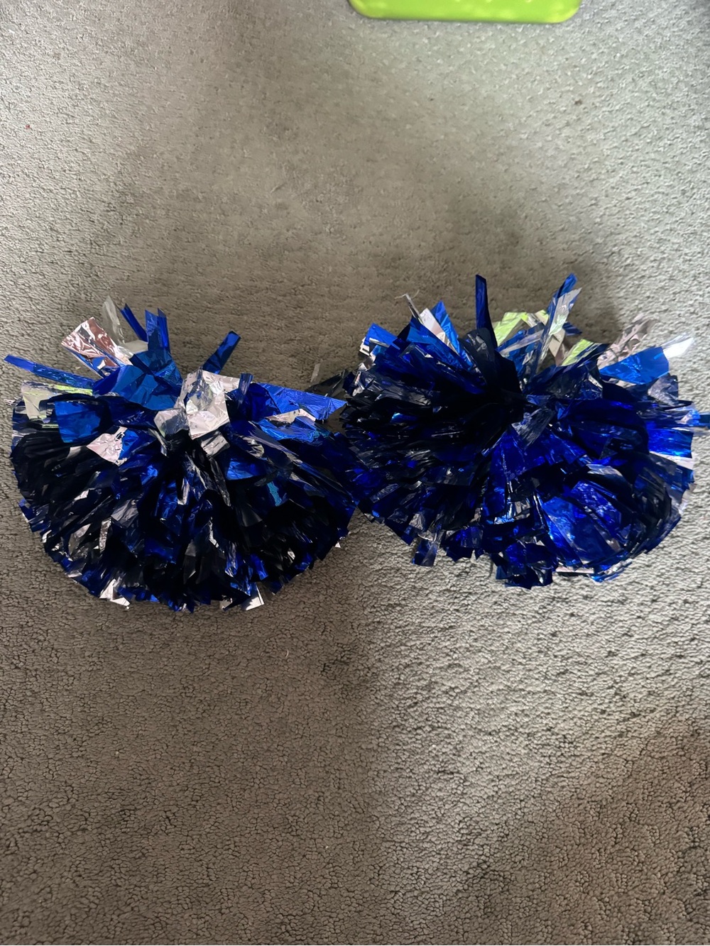 Amazon Blue and Silver Metallic Cheer Pom Poms for Kids